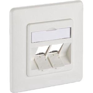 MC Technology E-DAT module 8/8(8) UP aansluitdoos inbouw Kat 6 2er zuiver wit leeg zuiver wit RAL 9010