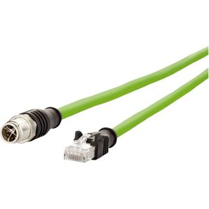 METZ CONNECT aansluitkabel M12 Male-RJ45 Male, 8-polig X-gecodeerd, 2 m - groen 142M2X15020