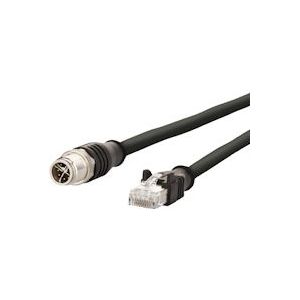 METZ CONNECT Câble Ethernet industriel M12-RJ45, codage X, noir, 5 m