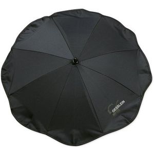 Gesslein Design parasol 178 met universele houder | zonwering voor kinderwagen en kinderwagen | Ø 70 cm | flexibel | 3-voudig verstelbaar | voor ronde en ovale buizen | zwart