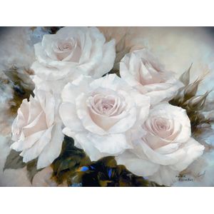 Kunstdruk Igor Levashov - White Roses III 80x60cm