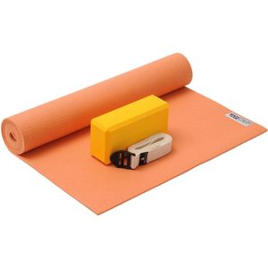 Yoga-Set Kick-It (Yoga mat + yoga blok + yoga belt) mango Fitnessmat YOGISTAR