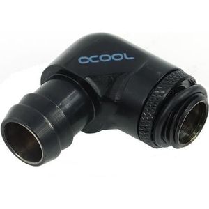 Alphacool 17139 HF 13mm (1/2"") slangaansluiting 90° draaibaar G1/4 met O-ring - Deep Black waterkoeling aansluitingen
