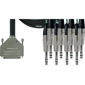 Cordial Intro Multicore D-Sub/jack symm 8-voudig, Rean stekker, 5,0m - Analoge multicore kabels