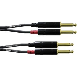 Cordial CFU 1,5 PP Audio Adapterkabel [2x Jackplug male 6,3 mm - 2x Jackplug male 6,3 mm] 1.50 m Zwart