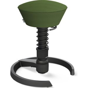 Aeris Swopper - ergonomische bureaukruk - zwart onderstel - groene zitting - gliders - mesh - hoog