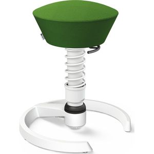 Aeris Swopper - ergonomische bureaukruk - wit onderstel - groene zitting - gliders - wol - hoog