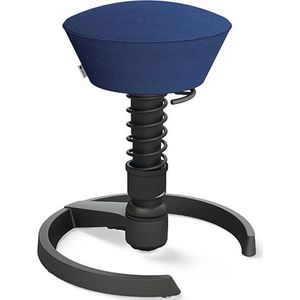 Aeris Swopper - ergonomische bureaukruk - zwart onderstel - blauwe zitting - gliders - mesh - standaard