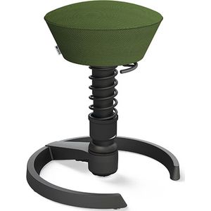 Aeris Swopper - ergonomische bureaukruk - zwart onderstel - groene zitting - gliders - mesh - standaard