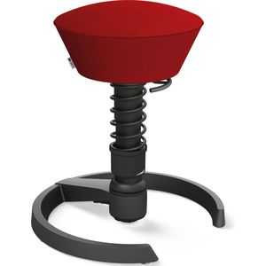 Aeris Swopper - ergonomische bureaukruk - zwart onderstel - rode zitting - gliders - mesh - standaard