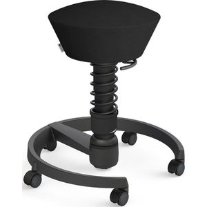 Aeris swopper - ergonomische bureaustoel - zachte wielen - harde ondergrond - ergonomische kruk - microvezel - zwart