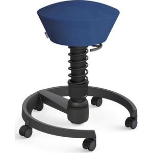 Aeris Swopper Comfort - Ergonomische bureaustoel - harde wielen - zwart frame - zwarte veer - bekleding blauw microvezel