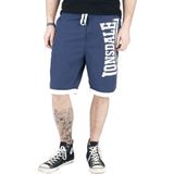 Navy/White Badshorts - Logoprint - Mesh Binnenbroek - Elastische Band