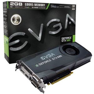 EVGA 02G-P4-2680-KR Grafische kaart (PCI-e, 2GB GDDR5-geheugen, NVIDIA GTX 680, DVI, 1 GPU)