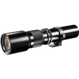 Walimex 500 mm 1:8,0 DSLR-lens voor Canon EF bajonet zwart (handmatige focus, geschikt voor full-frame sensor, filterdiameter 67 mm, met uittrekbare zonnekap)