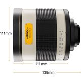 Walimex Pro 800/8.0 spiegel T2 (T2, Micro Vier Derde, APS-C / DX, Volledig formaat), Objectief, Zwart