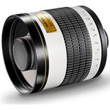 Walimex Pro 800mm 1:8,0 DSLR-spiegellens voor Nikon F objectiefbajonet wit (handmatige focus, voor volledig formaat sensor berekend, filterdiameter incl. beschermdeksel en lenszak)