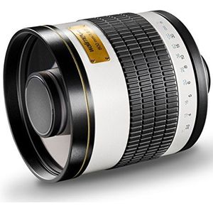 Walimex Pro 800mm 1:8,0 DSLR-spiegellens voor Nikon F objectiefbajonet wit (handmatige focus, voor volledig formaat sensor berekend, filterdiameter incl. beschermdeksel en lenszak)