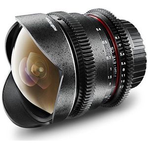 Walimex Pro 8 mm 1:3,8 VCSC Fish-Eye-lens foto- en video (vaste zonnekap, IF, tandkrans, traploze diafragma en focus) voor Sony E objectiefbajonet zwart