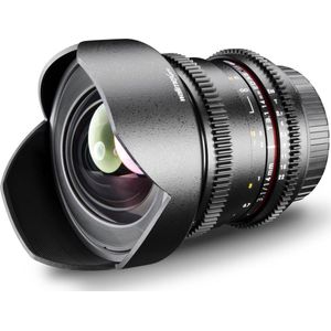 Walimex Pro 14 mm 1:3,1 VCSC foto- en videolens voor Sony E-mount lensbajonet zwart (handmatige focus, geschikt voor full-frame sensor, traploze diafragma-instelling, vaste zonnekap)