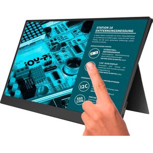 Joy-it Joy-View 15 Touchscreen monitor Energielabel: A (A - G) 39.6 cm (15.6 inch) 1920 x 1080 Pixel 16:9 USB-C, Mini-HDMI, Micro-USB, Audio, stereo (3.5 mm