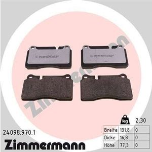 ZIMMERMANN Remblokkenset VW,AUDI,SEAT 24098.970.1 8J0698151D,8J0698151G,8J0698151M 7L6698151K,JZW698302DF,7L6698151E,7L6698151G,7L6698151J,7P6698151C