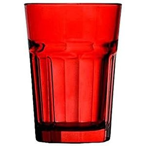 Topkapi 251.019 Miami Red XL Longdrinkglazen rood XL (36 cl) in rood vuur voor cocktail, longdrink, mojito, sap, water, hoogte ~ 12 cm