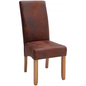 Edele stoel CASA vintage bruine massief houten poten in koloniale stijl - 21133