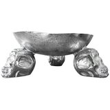 riess-ambiente Obstschale SKULL - 35cm silber Aluminium Totenkopf Schale