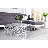 Handgemaakte salontafel ABSTRACT 60cm aluminium zilverkleurig in Gap design - 35722