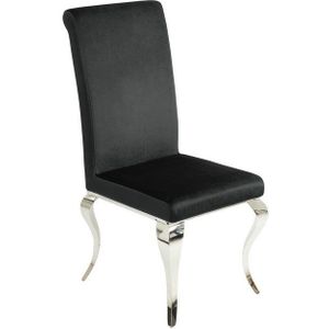 riess-ambiente Polsterstuhl MODERN BAROCK schwarz / silber (Einzelartikel, 1 St), Esszimmer · Samt · Edelstahl
