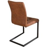 riess-ambiente Stuhl OXFORD - vintage braun Gestell Eisen Design Freischwinger