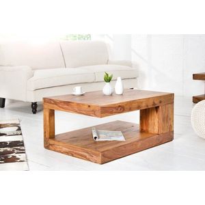 Massieve salontafel van kostbaar hout GIANT L 90 cm Sheesham Stone Finish - 37438