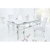 Barock eettafel wit glas 180 cm