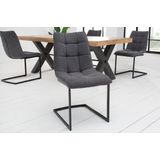 Design sledestoel MIAMI donkergrijs metalen frame mat zwart - 38501