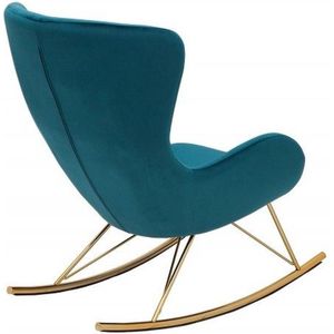 Design schommelstoel SCANDINAVIA SWING turquoise goud fluwelen schommelstoel - 38573