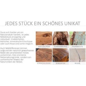 riess-ambiente Bartisch IRON CRAFT 120cm natur, Küche · Massivholz · eckig · Metall · Industrial Design