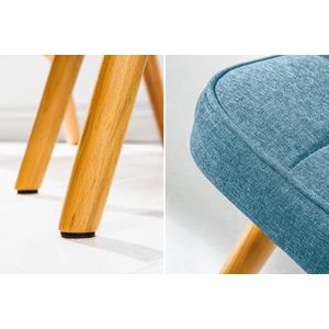 Design kruk SCANDINAVIA lichtblauw massief hout Scandinavisch design voetenbank - 39274