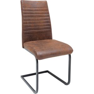 Industrieel - Sledestoel - Antiek Bruin - Metalen Frame - Microvezel
