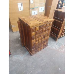 Handgemaakte barkast MOSAICO 130cm Sheesham hout steenafwerking 3D effect - 39749