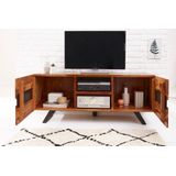 Massief TV-lowboard AMAZONAS 160cm bruin sheeshamhout met boomrand - 40194