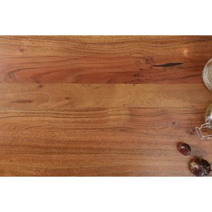 Massief houten eettafel MAMMUT NATURE 180cm acacia roestvrijstalen boomrand 3,5cm tafelblad - 39999