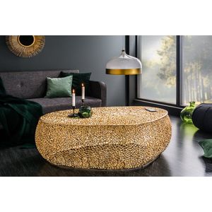 Filigraan design salontafel ABSTRACT LEAF 120cm goud handgemaakt - 40283