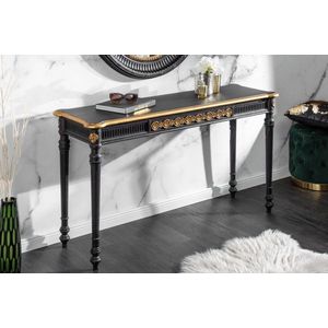 Elegante consoletafel VENICE 125cm zwart goud massief hout - 40554