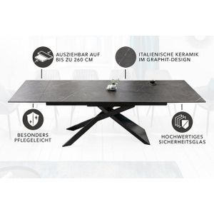 Tafel uitschuifbaar antraciet zwart