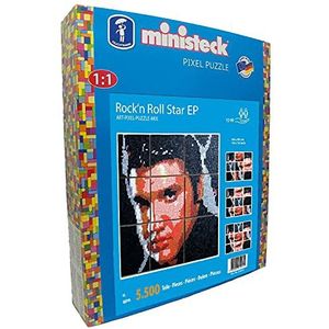 Ministeck 31913 31913 Rock'n Roll Star Elvis Presley mozaïek - schilderij uit de kunstserie voor kinderen en volwassenen - XXL doos met platen - ca. 5500 steekstenen + accessoires - meerkleurig