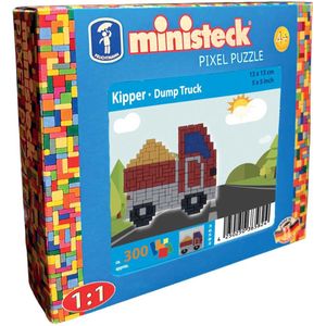 Ministeck 36582 - Mozaïek afbeelding van een kipper, ca. 13 x 13 cm groot knijperbord met ca. 300 kleurrijke steentjes, knijpplezier voor kinderen vanaf 4 jaar.