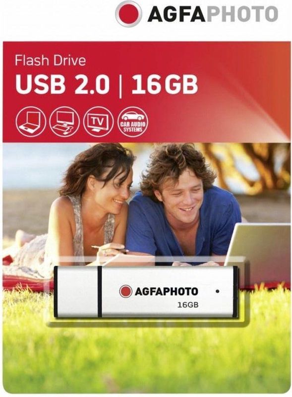 AgfaPhoto - 2.0 USB Stick - Zilver - 16GB - Hoge Prestaties - Flexibele Inzet