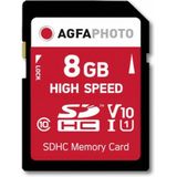 AgfaPhoto - SDHC-kaart - 8GB - Blauw - Klasse 10 - UHS I U1