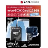 Agfa - Micro SDXC UHS I 128GB Geheugenkaart - Hoog Snelheid - Inclusief Adapter